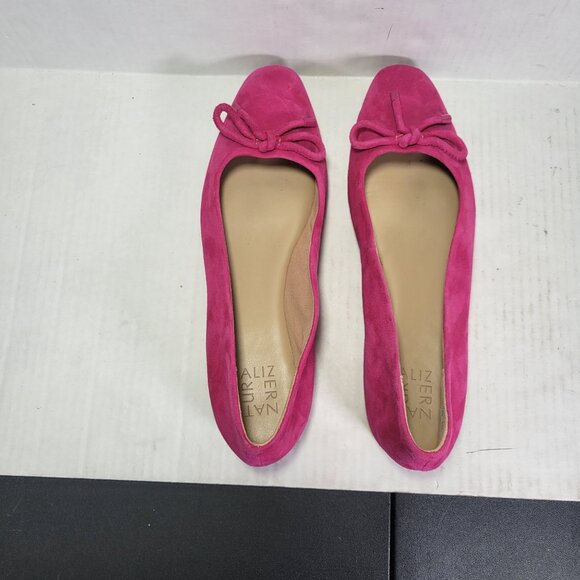 Naturalizer Women Fuchsia Suede Ballet Flats With Bow Detail Size 10 - Picture 4 of 7